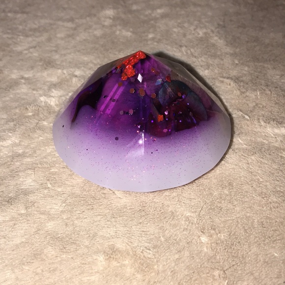 Custom Epoxy resin diamond 💎 multi layered with sparkles ✨ flowers 💐 New - Picture 4 of 6